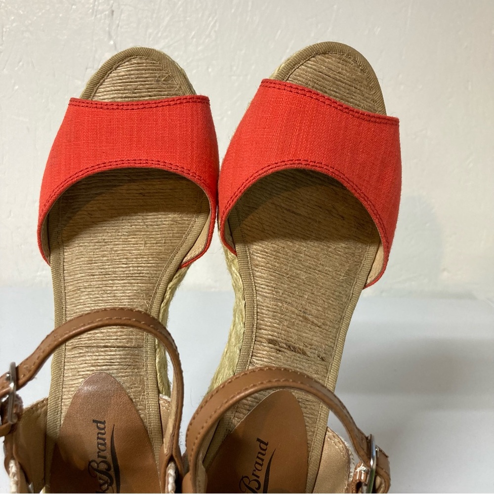 Lucky Brand Kyndra Wedge Espadrille in Coral & Tan US Women’s Size 8.5 M - Picture 8 of 10
